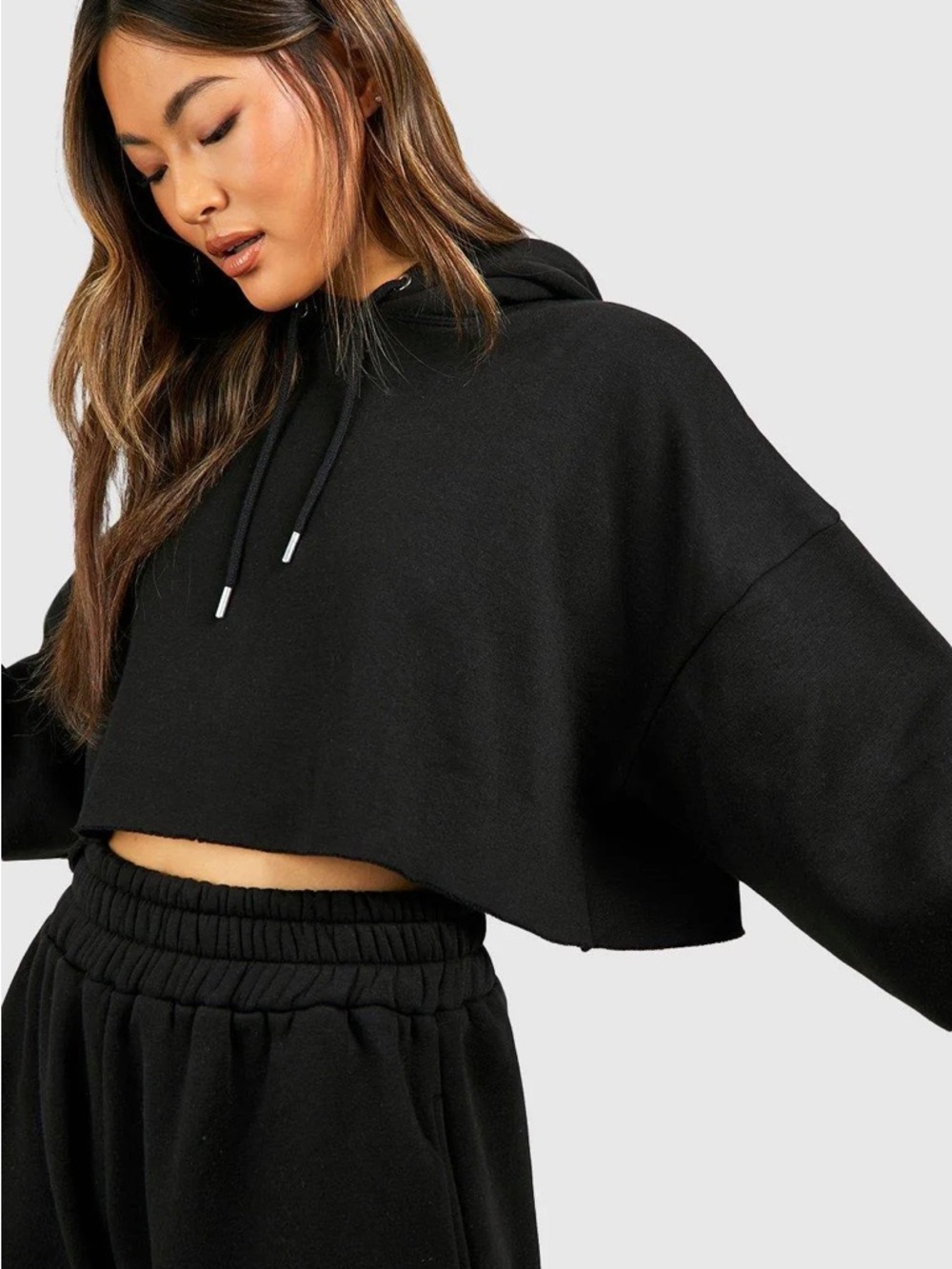 Urban Outfitters Black Cropped Hoodie